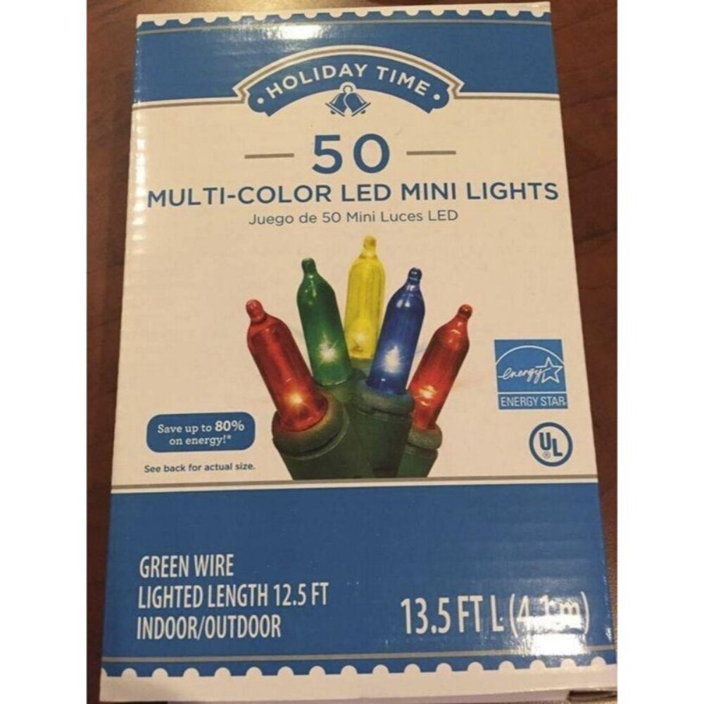50 Mini LED Multi Color Christmas Lights 13.5' Green Wire Wedding Indoor Outdoor